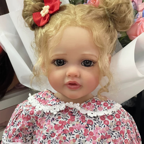 ★新品★リボーンドール おめ目キラキラベビーちゃん☆。.:＊・゜45cm Peach♡｝リボーンドール 目をキラキラ輝かせた赤ちゃん ひな人形・雛