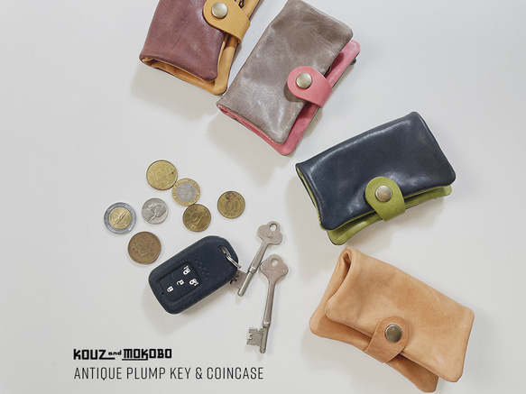 ▶︎ANT 豐滿雙色“古董豐滿/定制鑰匙包”附零錢包(CK220811) 第1張的照片
