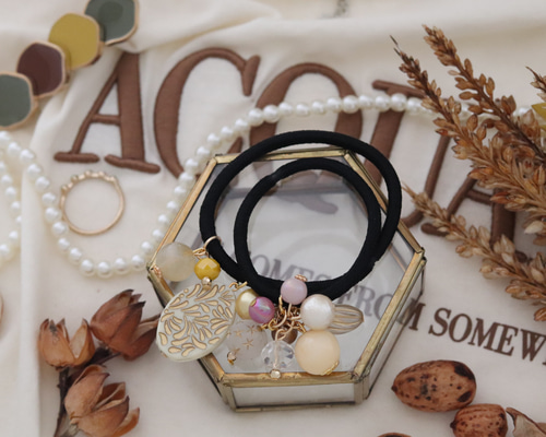 秋デザイン いちょうのヘアゴム 秋デザイン いちょうのヘアゴム