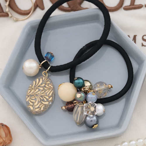 じゃらじゃら  ヘアゴム  秋色 じゃらじゃら ヘアゴム 秋色