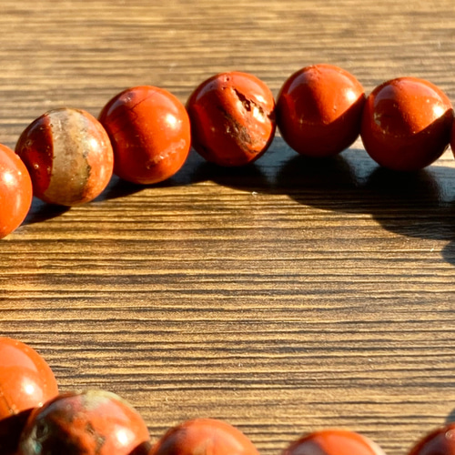 レッドジャスパー(約8mm玉/約10mm玉/約12mm玉)の天然石ブレスレット