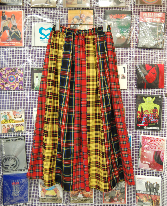タータンチェック　ミックスフレアロングスカート 1枚目の画像