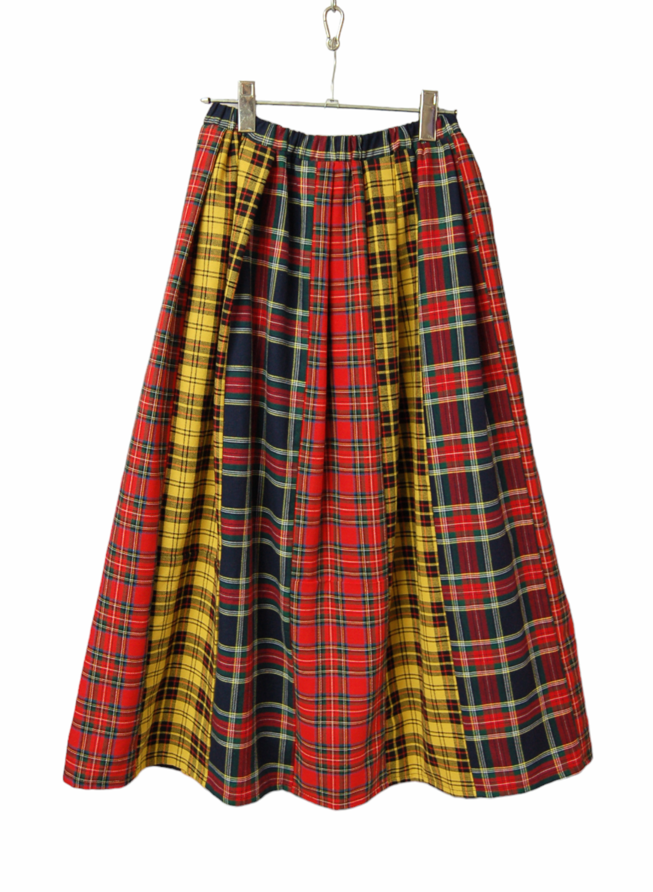 タータンチェック　ミックスフレアロングスカート