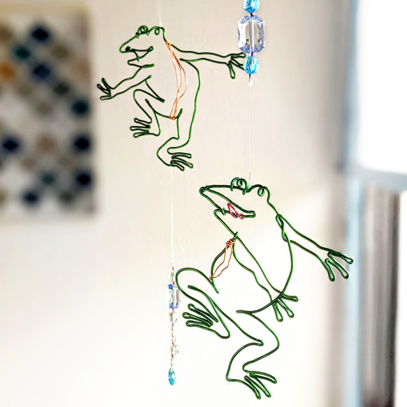 踊るカエル モビール 鳥獣戯画 サンキャッチャー 盆踊り ダンス