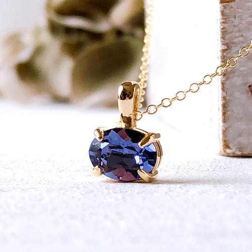 レン オーダー ネックレス♪ 宝石質タンザナイト オパール タンザナイトスワロ14kgf製ネックレス 8×6mm 40cm ネックレス