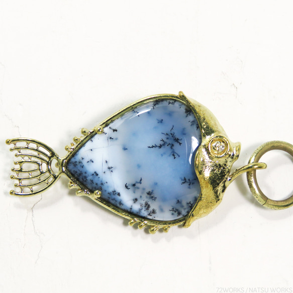 デンドリティックオパール フィッシュ チャーム / Dendritic Opal Fish charms 6枚目の画像