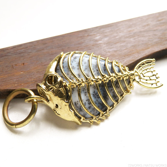 デンドリティックオパール フィッシュ チャーム / Dendritic Opal Fish charms 5枚目の画像