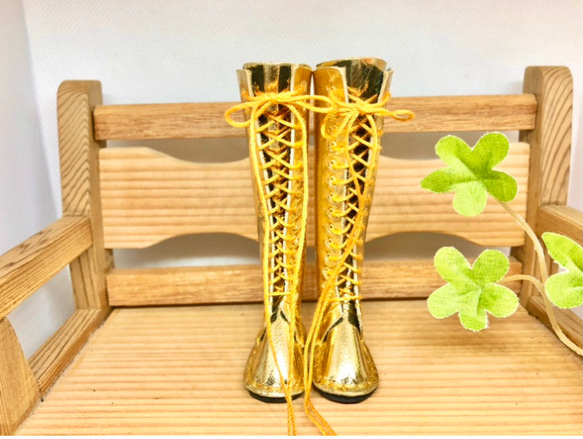 森き　超長編み上げブーツ　高さ8センチ　miniature boots. 2枚目の画像