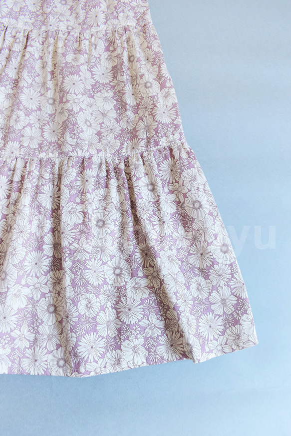 花柄プリントのティアードスカート 6枚目の画像