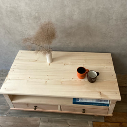 座卓　ローテーブル　リビングテーブル　北欧　アンティーク風　四つ脚　木製　シャビー　ダークブラウン　幅90 4枚目の画像