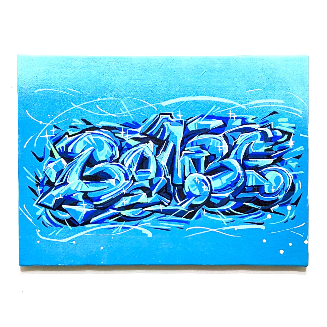 キャンバス原画 33.3㎝×24.2㎝ 【 Aqua Graffiti 】 絵画 BOMBG