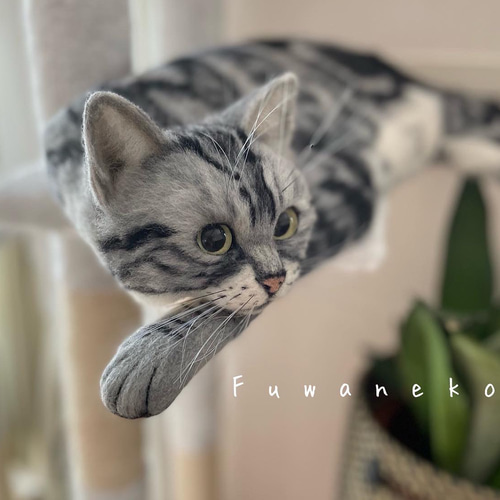 今ならほぼ即納！ 羊毛フェルト オーダー 猫 顔＋上半身半立体