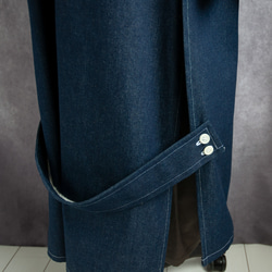 【完全一点物】スプリングコート　デニム　ユニセックス　ロング丈コート 10枚目の画像