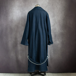 【完全一点物】スプリングコート　デニム　ユニセックス　ロング丈コート 7枚目の画像