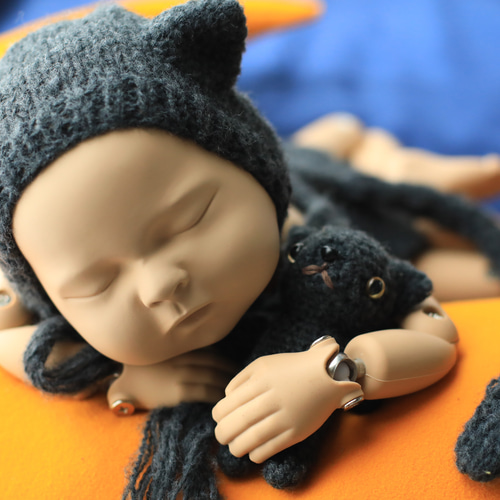 黒猫ちゃんセット ニューボーンフォト あみぐるみ pomme de pin 黒猫ちゃんセット ニューボーンフォト あみぐるみ pomme de pin