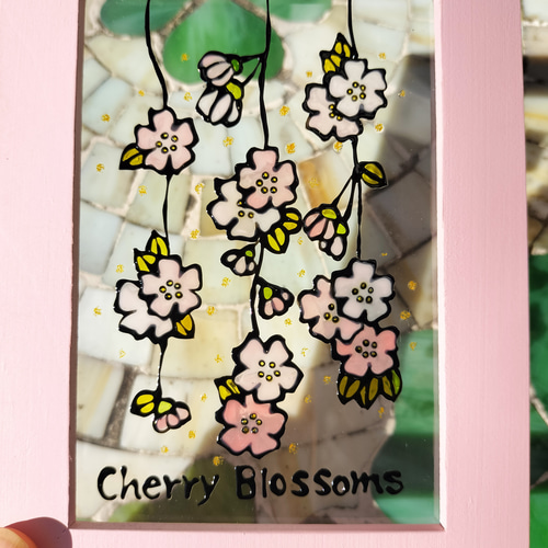 送料無料*ステンドグラス風*桜・枝垂れ桜・春・お花見・ナチュラル雑貨