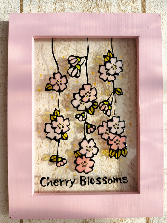 送料無料*ステンドグラス風*桜・枝垂れ桜・春・お花見・ナチュラル雑貨