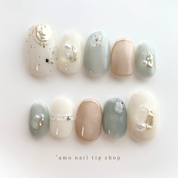 ﾈｲﾙﾁｯﾌﾟ】no.15 ニュアンスネイル/くすみカラーネイル/ミラーネイル
