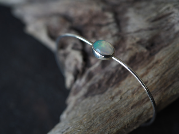 opal silver bangle (namishibuki) 6枚目の画像