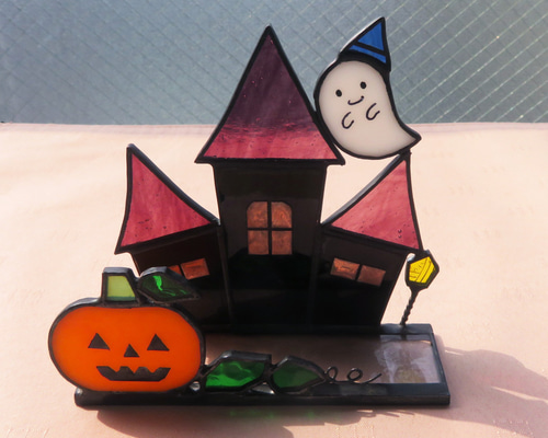 ステンドグラス ハロウィン ハウス オバケ かぼちゃ その他 ステンドグラス ハロウィン ハウス オバケ かぼちゃ その他