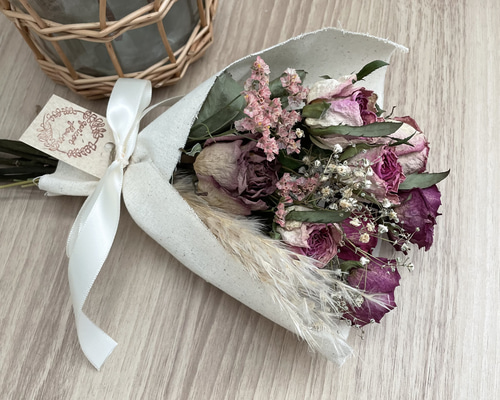 ♪送料込み♪ドライフラワー♪薔薇とパンパスのスワッグ♪お盆