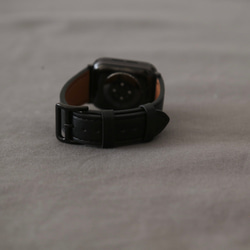 Apple Watch レザーバンド　38/40/41mm オールブラック 7枚目の画像