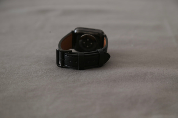 Apple Watch レザーバンド　38/40/41mm オールブラック 7枚目の画像