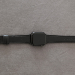 Apple Watch レザーバンド　38/40/41mm オールブラック 4枚目の画像