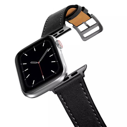 Apple Watch レザーバンド　38/40/41mm オールブラック 1枚目の画像