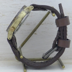 BHW121 手動上鍊黃銅 36 毫米羅馬數字浮動縫紉針帶手工手錶 第7張的照片