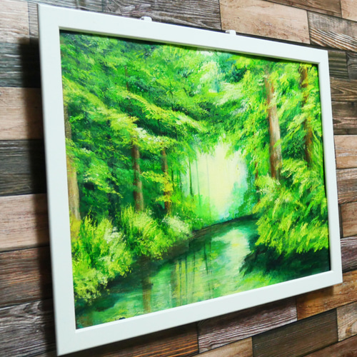 油絵 絵画 【緑の湖】 油絵 絵画【緑の湖】 絵画 HR 通販 14467746｜Creema(クリーマ)
