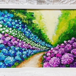 油絵 絵画 【あじさいの丘と夕陽】 - arashi1783 - BOOTH