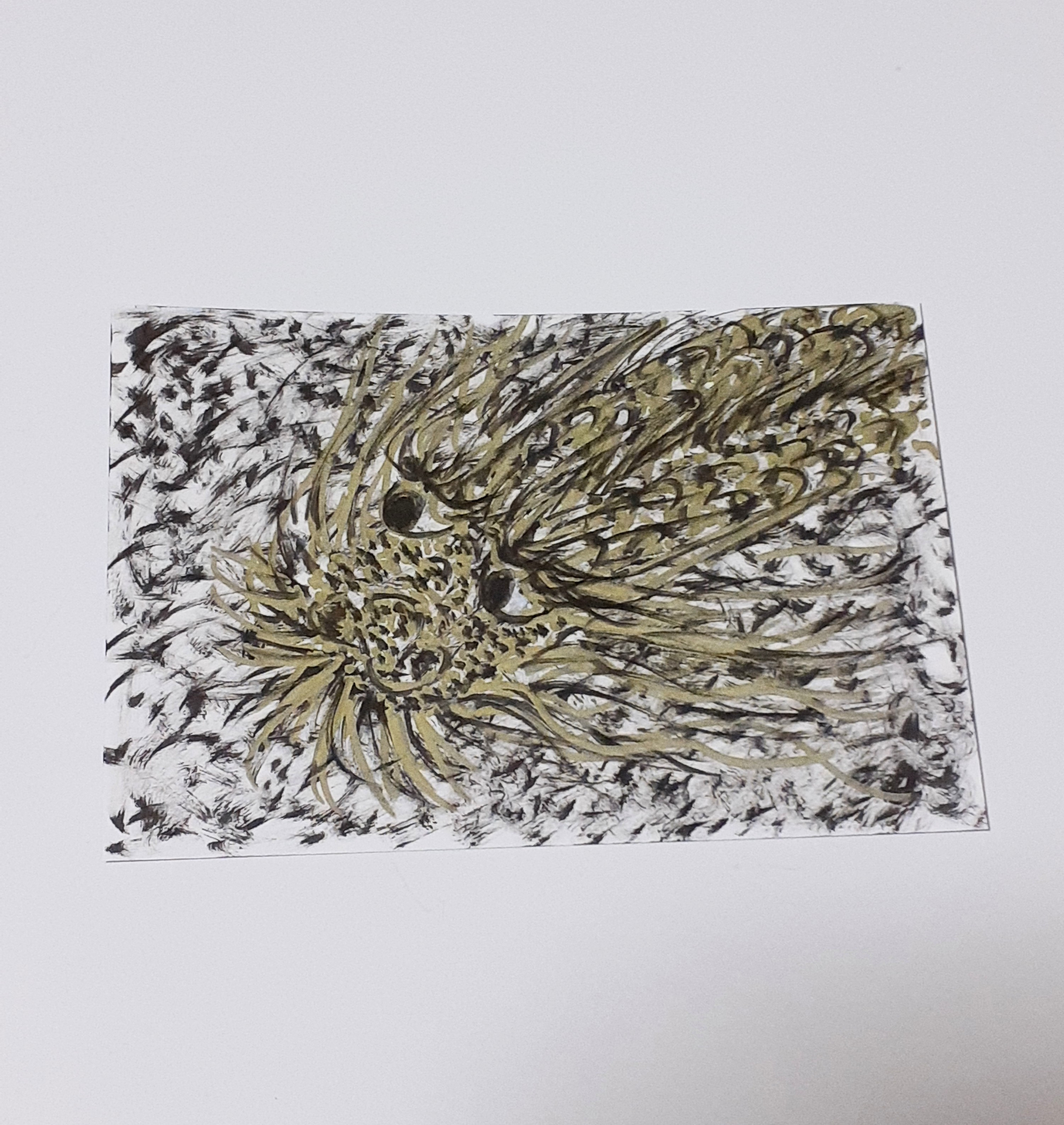 金黒龍神様 原画 ハガキサイズ Ω 絵画