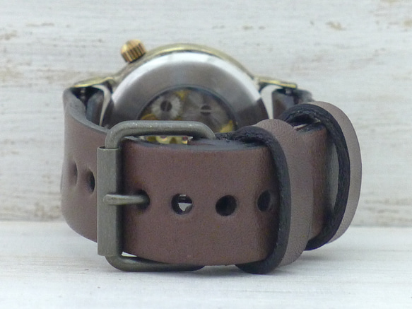 BHW139 手動上鍊 黃銅 36mm Roman Numeral Bezel Normal 皮帶 手工手錶 [BHW139 R 第8張的照片