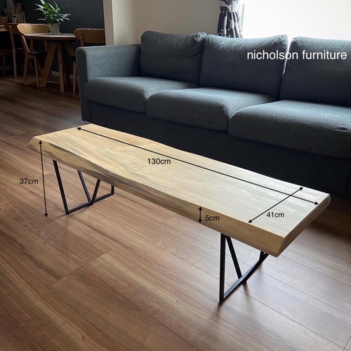 センターテーブル ローテーブル ロング 無垢 手作り 一点物 職人