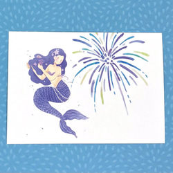 マーメイド紫・ポストカード（４枚セット） 1枚目の画像