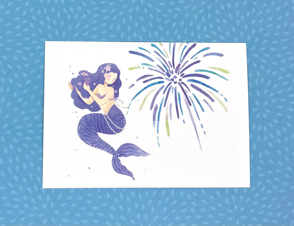 マーメイド紫・ポストカード（４枚セット） 1枚目の画像