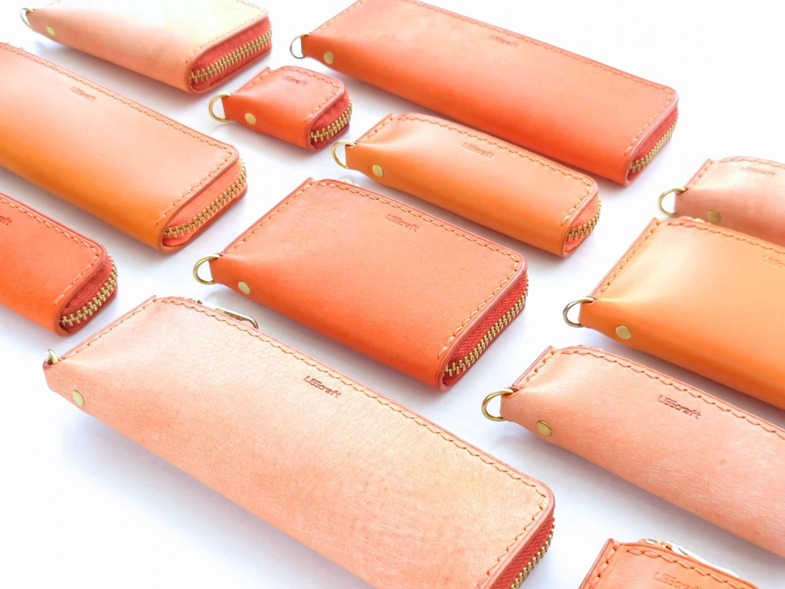 厚い革1枚のポケットマルチケース MARGOT/マルゴー オレンジ イタリアンレザー *受注製作