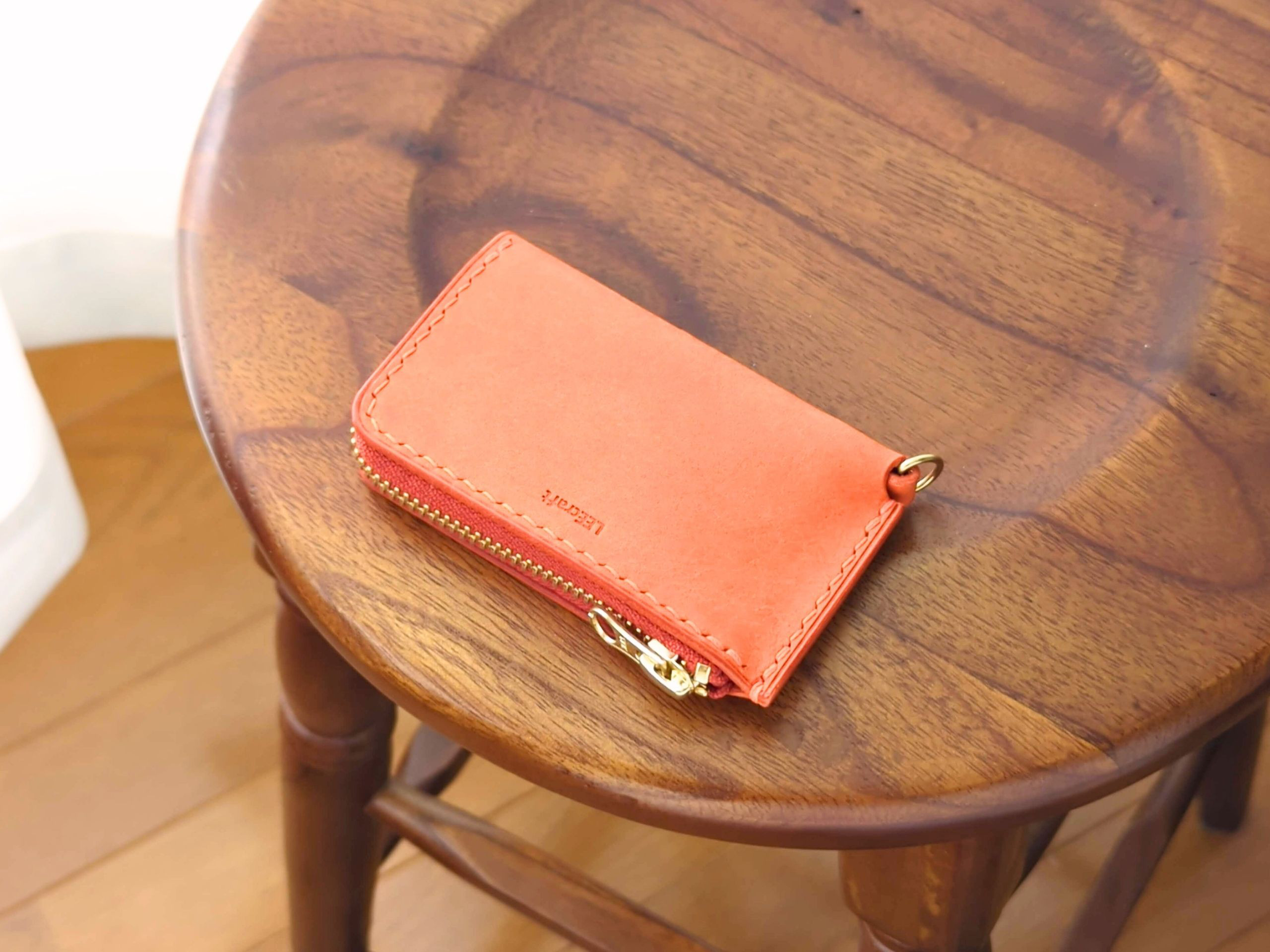 厚い革1枚のポケットマルチケース MARGOT/マルゴー オレンジ イタリアンレザー *受注製作
