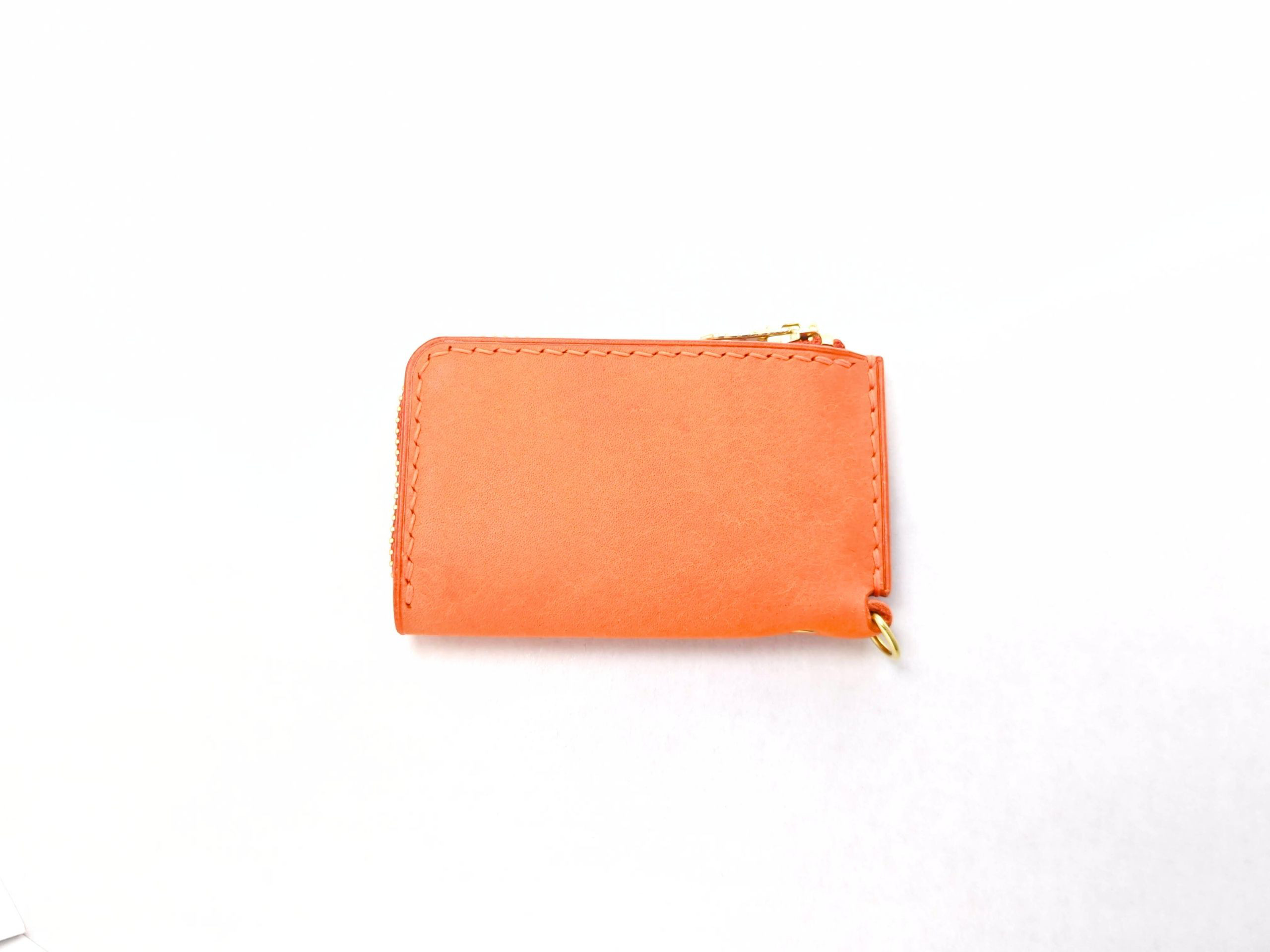 厚い革1枚のポケットマルチケース MARGOT/マルゴー オレンジ イタリアンレザー *受注製作