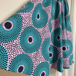 アフリカ布　シルエットがきれいな半円形フレアスカート　水紋の柄あ 6枚目の画像