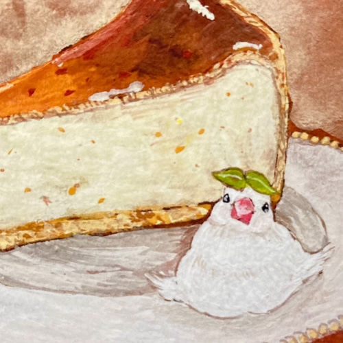 日本画作品 チーズケーキ 額付き 日本画作品 チーズケーキ 額付き