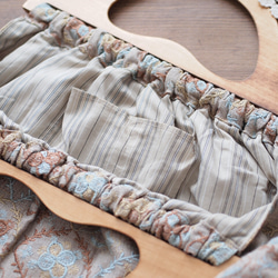 Vintage linen embroidery bag＊リネン刺繍WOODハンドルバッグ 8枚目の画像