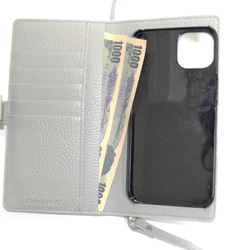 スマホショルダー　イタリアンレザー　iPhone 用　ウォレットショルダー　スマホポシェット　財布機能付き 6枚目の画像