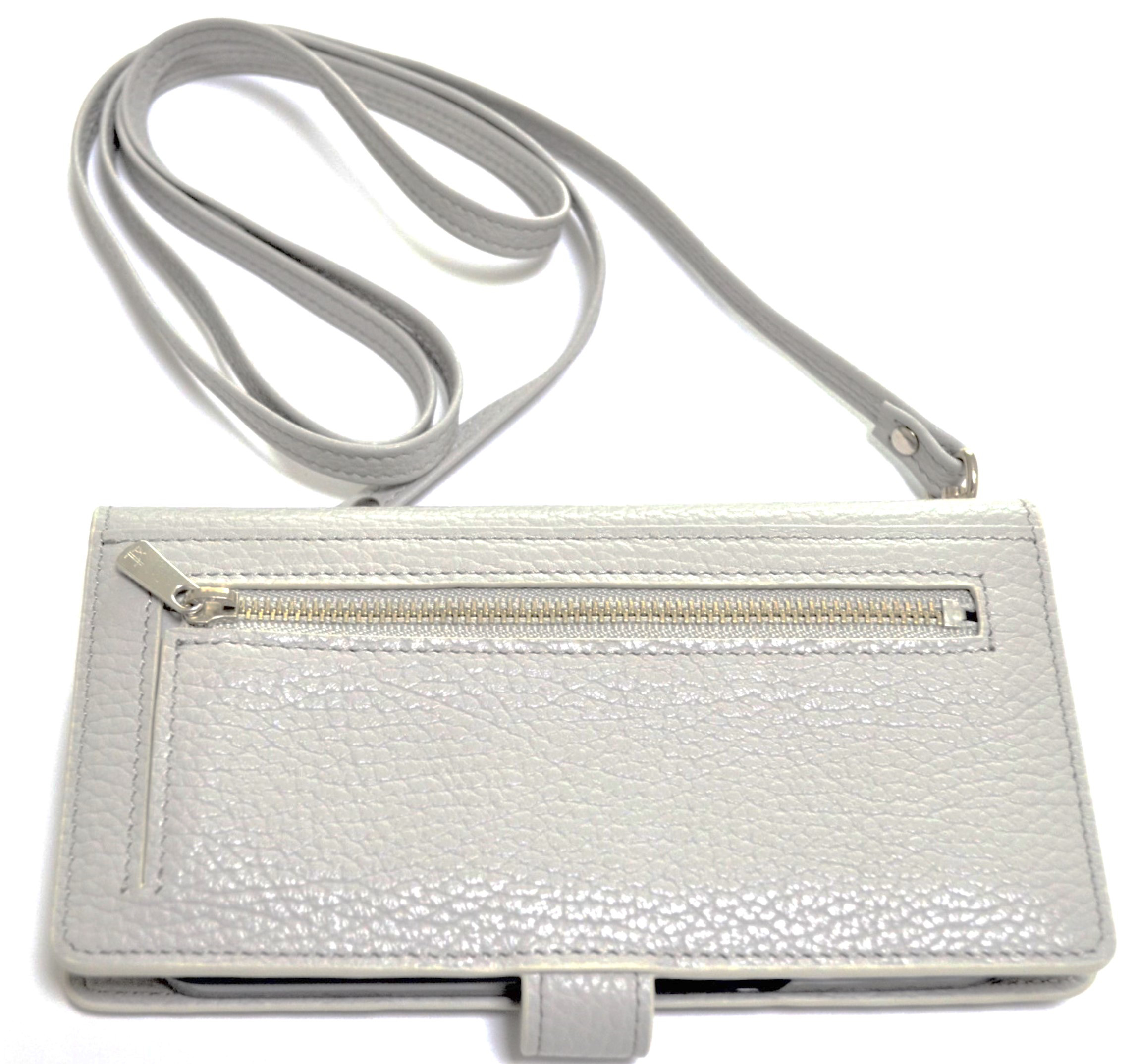 スマホショルダー　イタリアンレザー　iPhone 用　ウォレットショルダー　スマホポシェット　財布機能付き