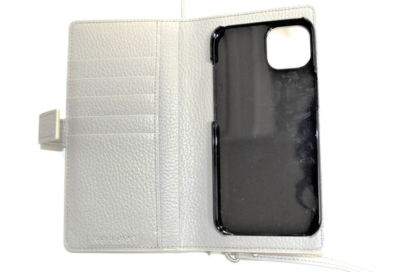 スマホショルダー　イタリアンレザー　iPhone 用　ウォレットショルダー　スマホポシェット　財布機能付き 4枚目の画像