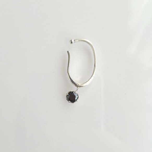 <Herz> Black CZ wide Earcuff / SV925 ≪送料無料≫ KY-034C 10枚目の画像