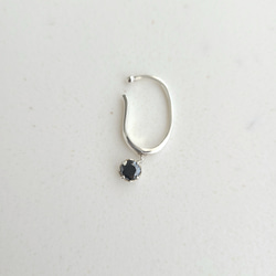 <Herz> Black CZ wide Earcuff / SV925 ≪送料無料≫ KY-034C 1枚目の画像