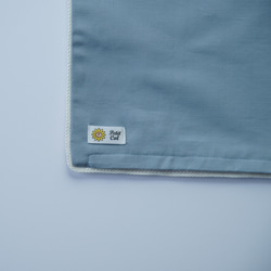 アメリカ　輸入生地　クッションカバー　45×45cm　アンティーク　ローズ柄　くすみブルー 4枚目の画像