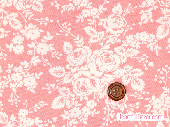 USAコットン(110×50) moda The Flower Farm 早咲きのバラ ピンク 2枚目の画像
